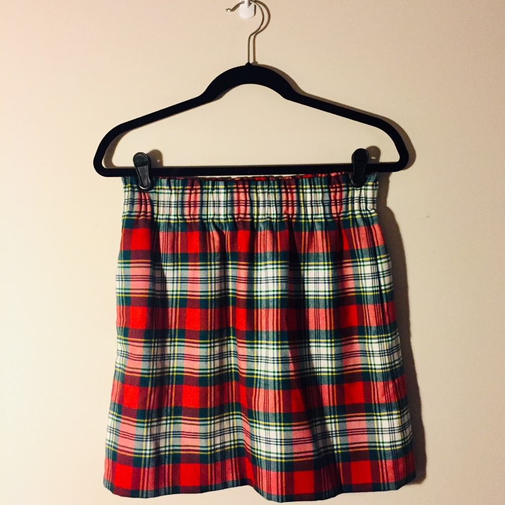 J. Crew Factory Red Plaid Skirt